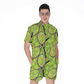 Tennis Ball And Racket Pattern Print Men's Romper
