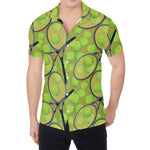 Tennis Ball And Racket Pattern Print Men's Shirt