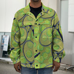 Tennis Ball And Racket Pattern Print Men's Shirt Jacket