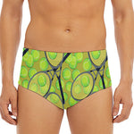 Tennis Ball And Racket Pattern Print Men's Triangle Swim Briefs