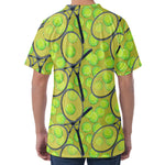 Tennis Ball And Racket Pattern Print Men's Velvet T-Shirt