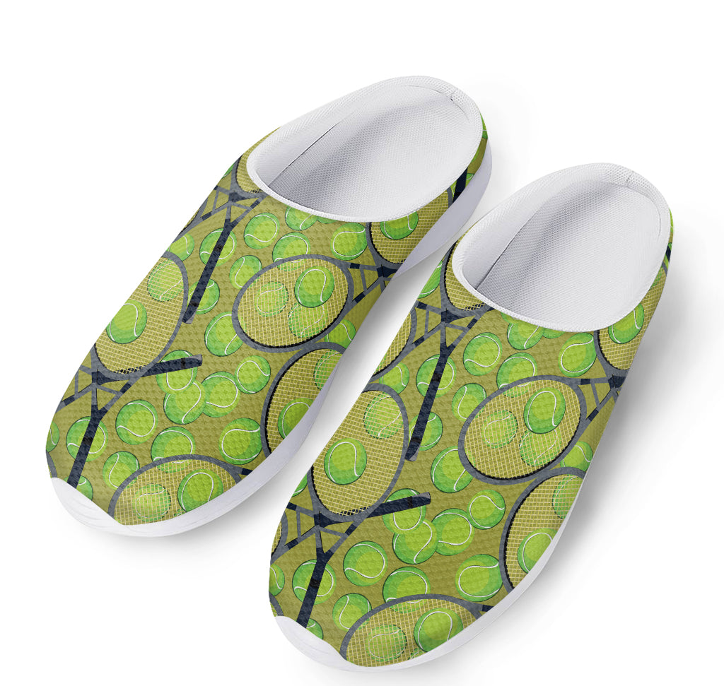 Tennis Ball And Racket Pattern Print Mesh Casual Shoes