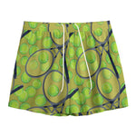 Tennis Ball And Racket Pattern Print Mesh Shorts