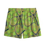 Tennis Ball And Racket Pattern Print Mesh Shorts