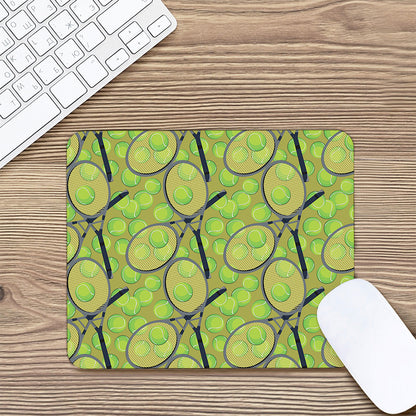 Tennis Ball And Racket Pattern Print Mouse Pad