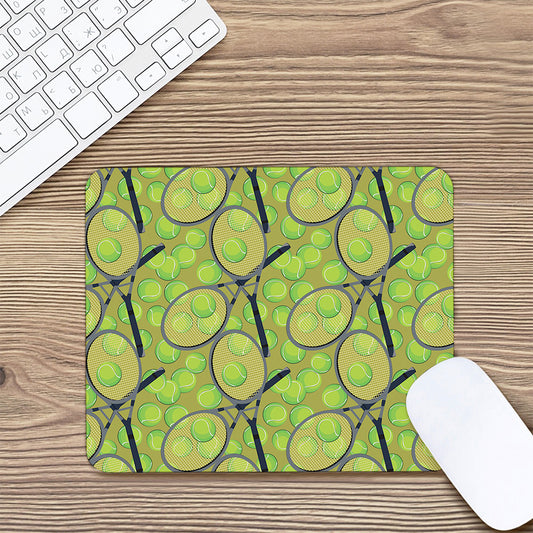 Tennis Ball And Racket Pattern Print Mouse Pad