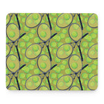 Tennis Ball And Racket Pattern Print Mouse Pad