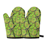 Tennis Ball And Racket Pattern Print Oven Mitts