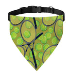 Tennis Ball And Racket Pattern Print Over The Collar Dog Bandana