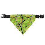 Tennis Ball And Racket Pattern Print Over The Collar Dog Bandana