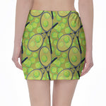 Tennis Ball And Racket Pattern Print Pencil Mini Skirt
