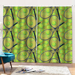 Tennis Ball And Racket Pattern Print Pencil Pleat Curtains
