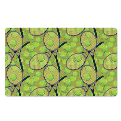 Tennis Ball And Racket Pattern Print Polyester Doormat