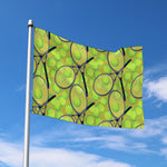 Tennis Ball And Racket Pattern Print Polyester Flag