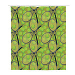 Tennis Ball And Racket Pattern Print Polyester Shower Curtain