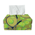 Tennis Ball And Racket Pattern Print Rectangle Tissue Box Cover