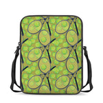 Tennis Ball And Racket Pattern Print Rectangular Crossbody Bag