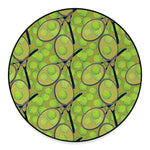 Tennis Ball And Racket Pattern Print Round Floor Mat