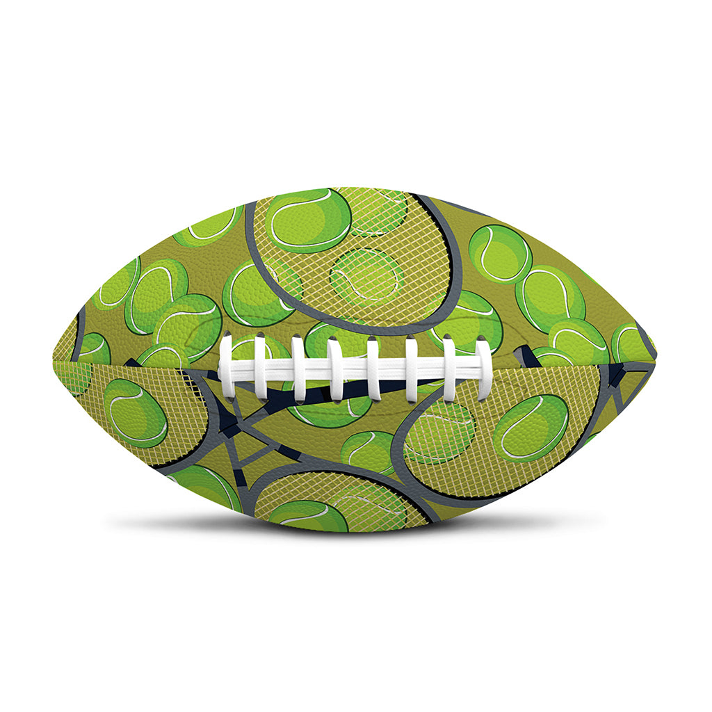 Tennis Ball And Racket Pattern Print Rugby Ball