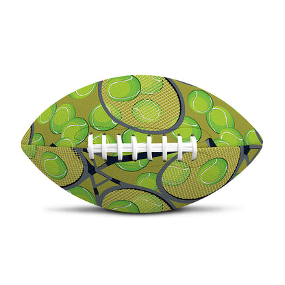 Tennis Ball And Racket Pattern Print Rugby Ball