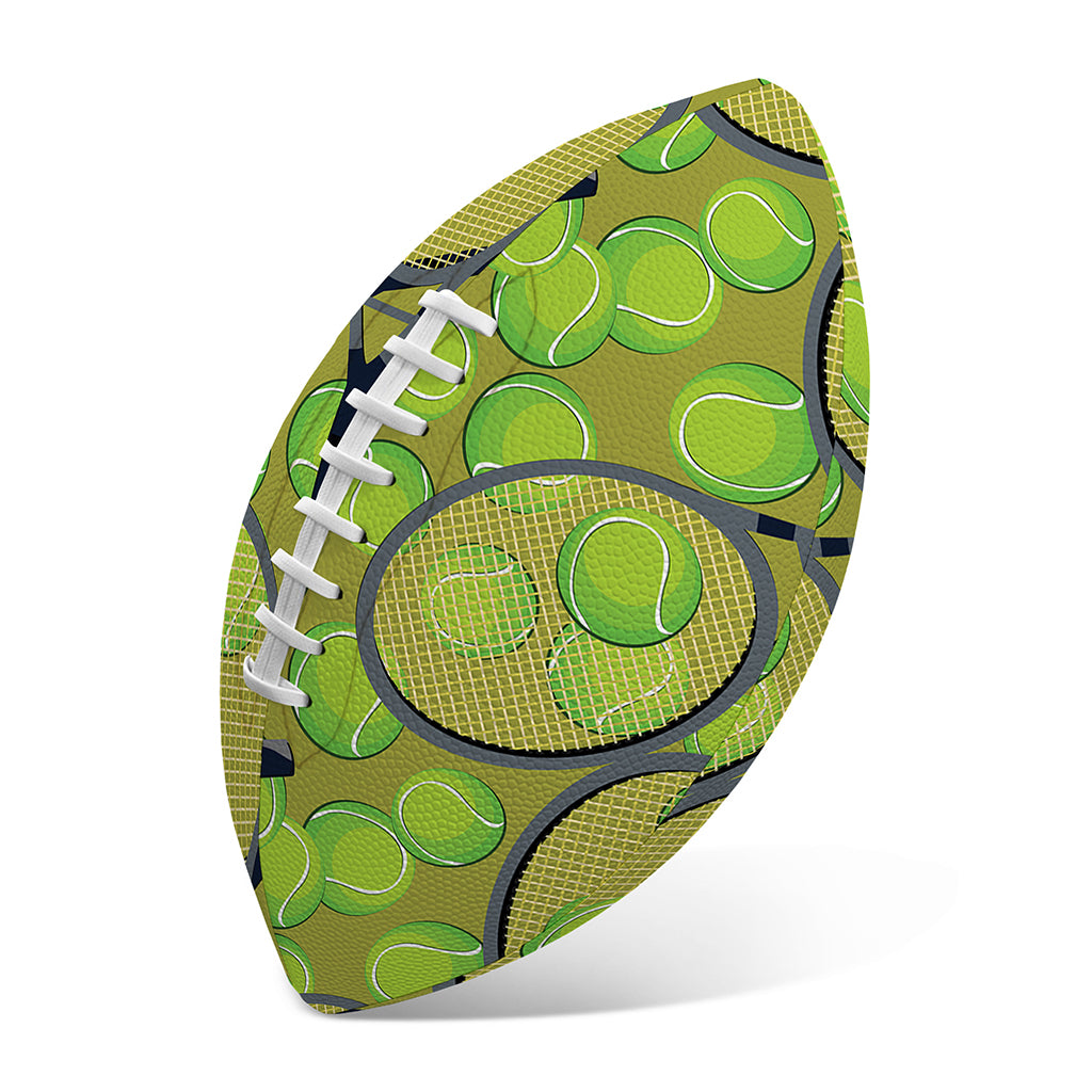 Tennis Ball And Racket Pattern Print Rugby Ball