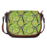 Tennis Ball And Racket Pattern Print Saddle Bag