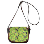 Tennis Ball And Racket Pattern Print Saddle Bag