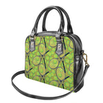 Tennis Ball And Racket Pattern Print Shoulder Handbag