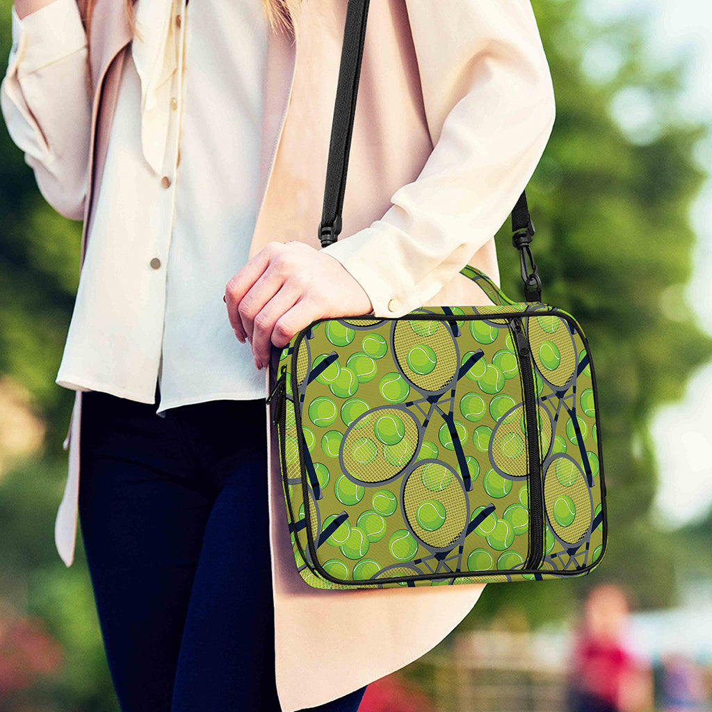 Tennis Ball And Racket Pattern Print Shoulder Strap Bible Bag