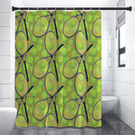 Tennis Ball And Racket Pattern Print Shower Curtain