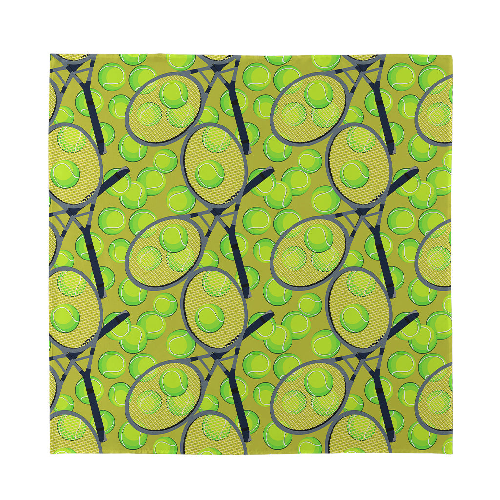 Tennis Ball And Racket Pattern Print Silk Bandana