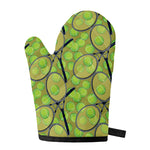 Tennis Ball And Racket Pattern Print Single Oven Mitt