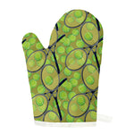 Tennis Ball And Racket Pattern Print Single Oven Mitt