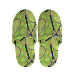 Tennis Ball And Racket Pattern Print Slippers
