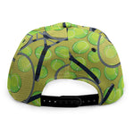 Tennis Ball And Racket Pattern Print Snapback Cap