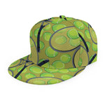 Tennis Ball And Racket Pattern Print Snapback Cap