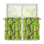 Tennis Ball And Racket Pattern Print Tier Curtains