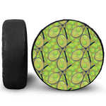 Tennis Ball And Racket Pattern Print Tire Cover