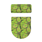 Tennis Ball And Racket Pattern Print Toilet Lid And Tank Cover Set