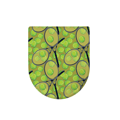Tennis Ball And Racket Pattern Print Toilet Lid Cover