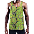 Tennis Ball And Racket Pattern Print Men's Workout Tank Top