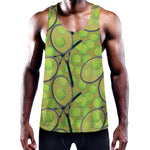 Tennis Ball And Racket Pattern Print Training Tank Top