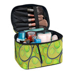 Tennis Ball And Racket Pattern Print Travel Makeup Bag