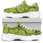 Tennis Ball And Racket Pattern Print White Chunky Shoes
