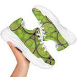 Tennis Ball And Racket Pattern Print White Chunky Shoes