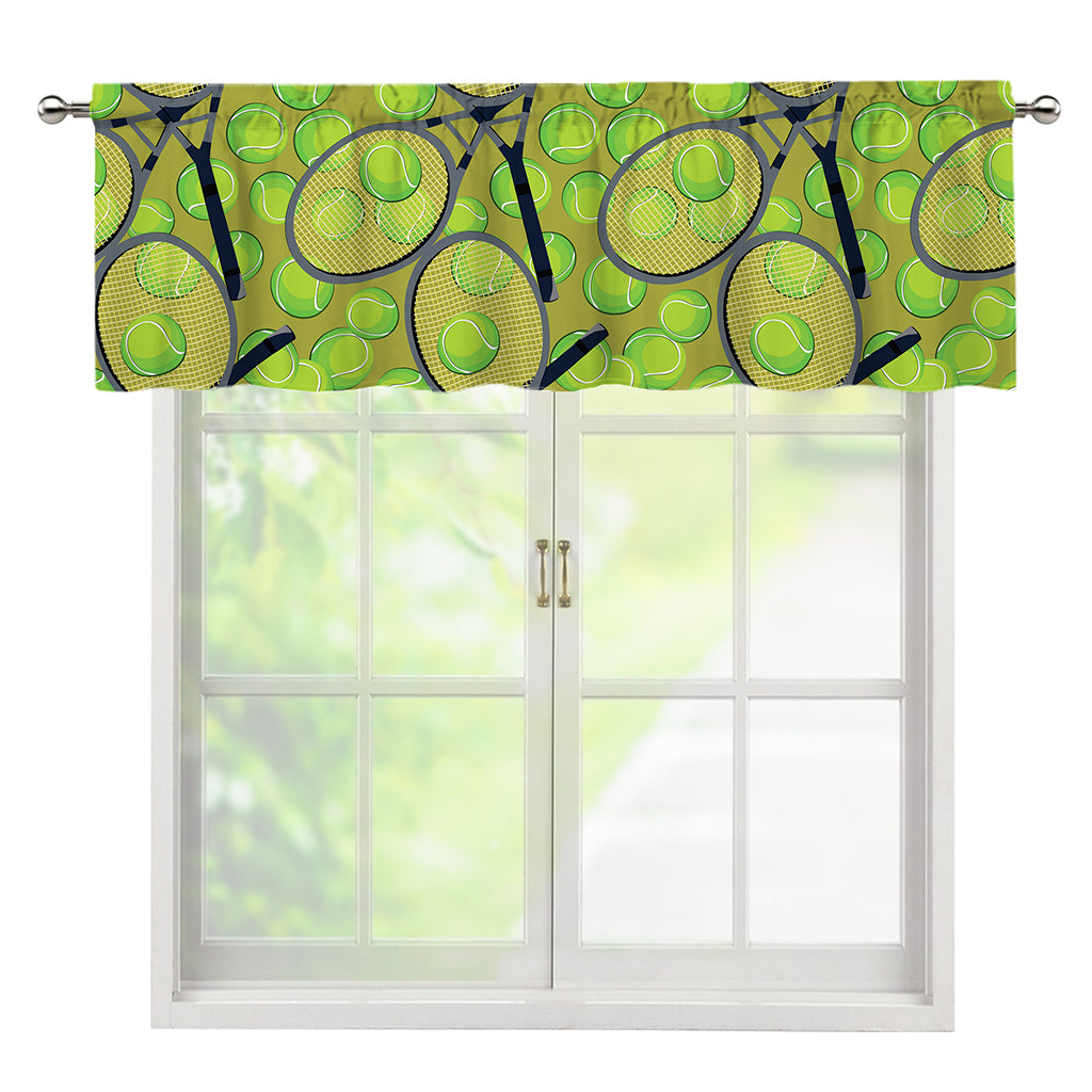 Tennis Ball And Racket Pattern Print Window Valance