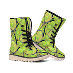 Tennis Ball And Racket Pattern Print Winter Boots