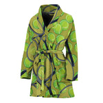 Tennis Ball And Racket Pattern Print Women's Bathrobe