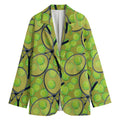Tennis Ball And Racket Pattern Print Women's Blazer