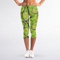 Tennis Ball And Racket Pattern Print Women's Capri Leggings